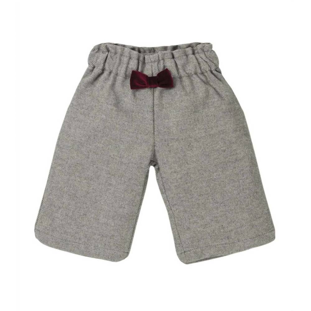 NEW EMC girl's flannel bow culottes pants in pepper